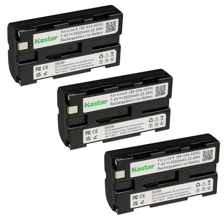 Kastar 3-Pack Battery 7.4V 3500mAh Replacement for Line 6 98-034-0001 98-034-0002 98-034-0003 98-034-0009 11-40-0007 BA12 Battery