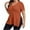 Orange, variant on RYRJJ Womens Plus Size Tops Summer Casual V Neck Short Sleeve Shirts Solid Color Lightweight Split Hem Blouses(Orange,XL)