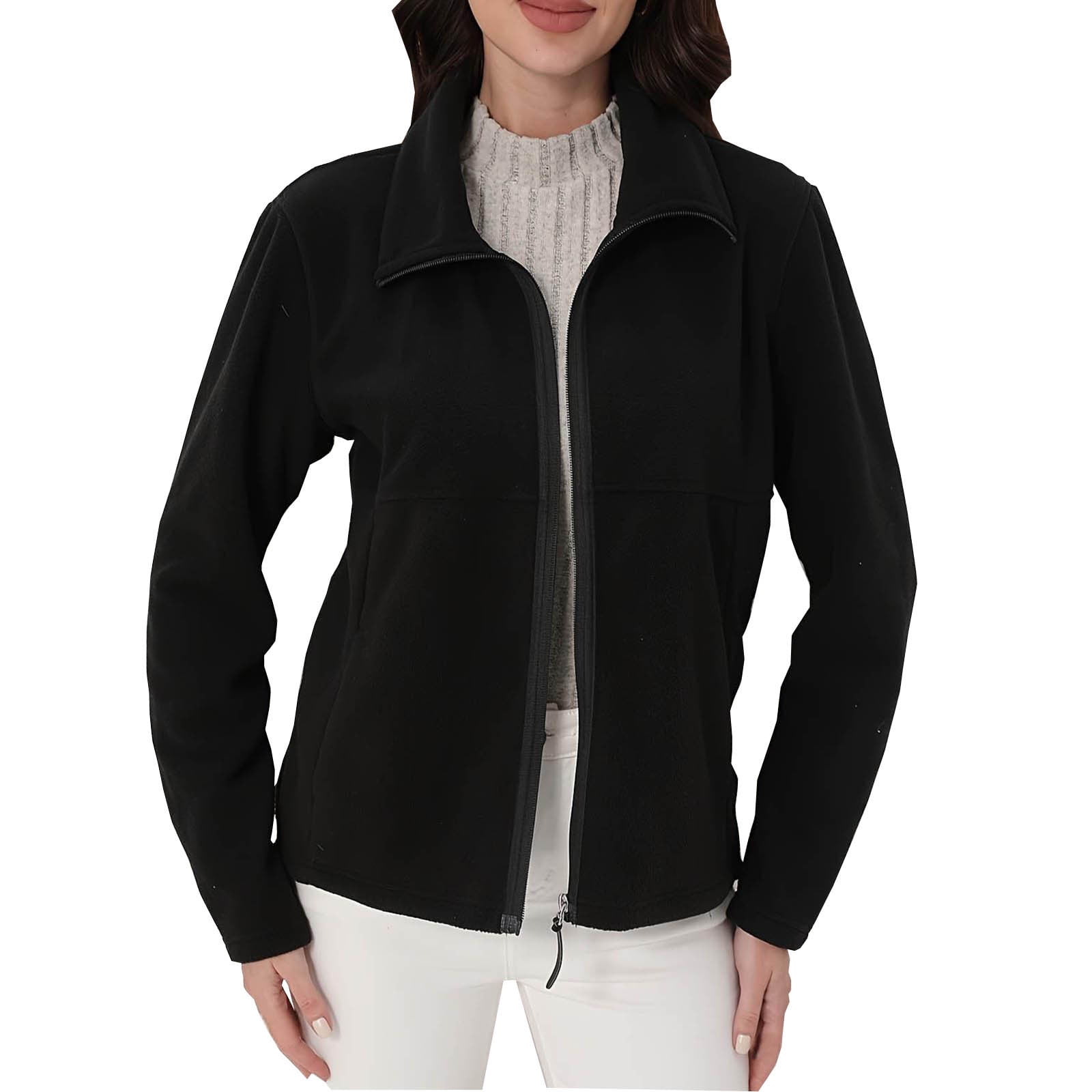 Land's End Women's Long Sleeve Full Zip Grid Fleece Jacket