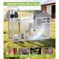 thumbnail image 4 of Aivituvin Aivituvin Rabbit Hutch Outdoor Rabbit Cage Indoor 51.6" L Waterproof Bunny Cage with Chew-Proof Ramp and Lockable Doors for Indoor Outdoor Use Grey, 4 of 10