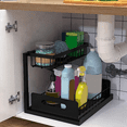 thumbnail image 2 of 2X Sink Organizer, Pull Out Cabinet Organizer 2-Tier Sliding Shelf Multi-Use for Under Kitchen Sink Organizers, 2 of 6