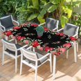 thumbnail image 2 of Valentines Love Heart Table Cloths for 6 Foot Rectangle Tables, Eucalyptus Red Love Heart Black Patio Waterproof Elastic Fitted Tablecloths, Washable Rectangular Table Cover for Camping, 2 of 8
