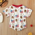 thumbnail image 4 of Baby Boy Romper Infant Independence Day Short Sleeve Baseball Letter Embroider Romper Bodysuits Baby Boy Onesies White 0 Months-3 Months, 4 of 7