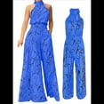 thumbnail image 3 of Elegantes para Mujer, para Fiestas de Noche, Invitadas de Boda, Grandes, Sin Mangas, Pantalones Largos de Pierna Azul Real XXL, 3 of 5