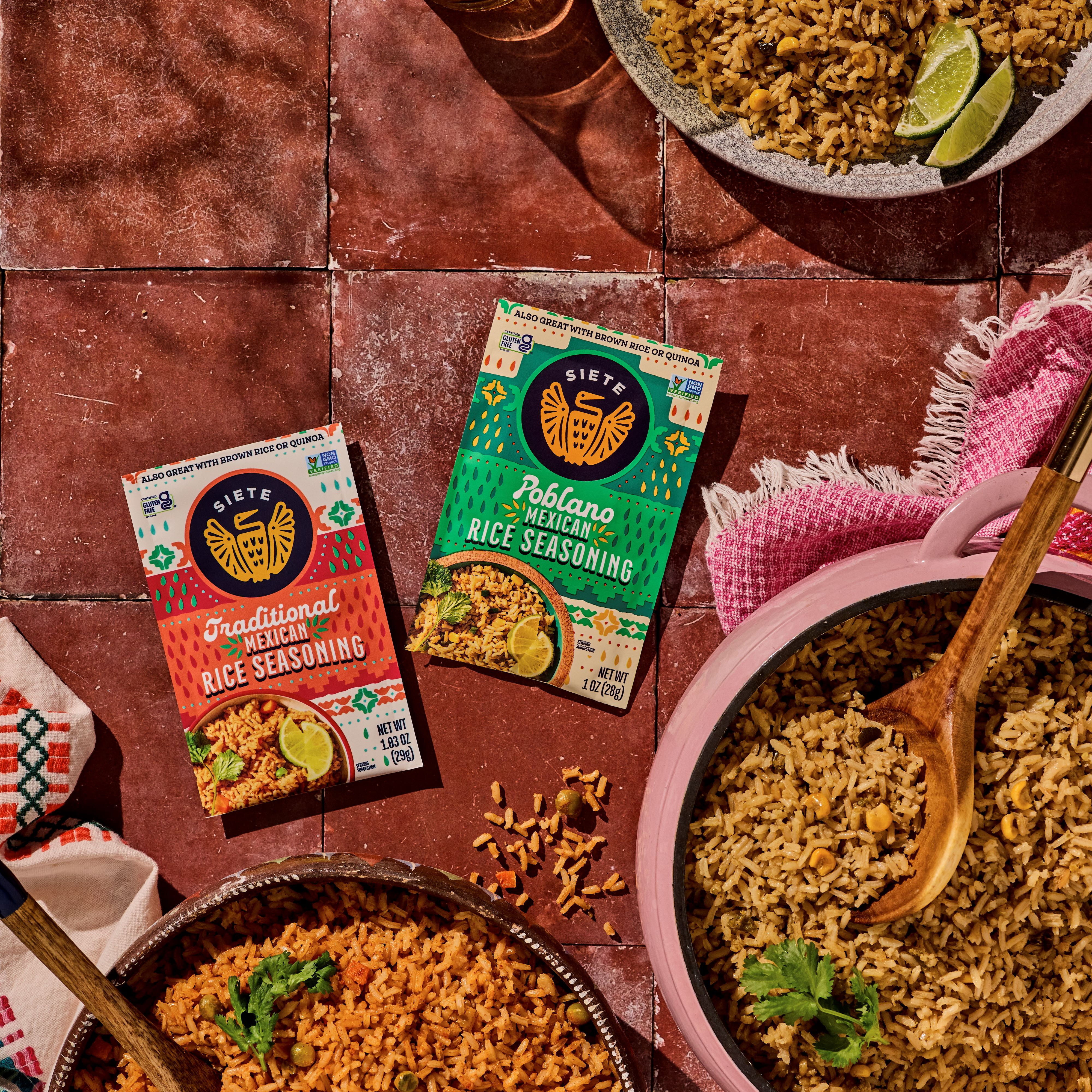 (2 pack) Siete Foods Poblano Mexican Rice Seasoning, Gluten Free, 1.01 oz
