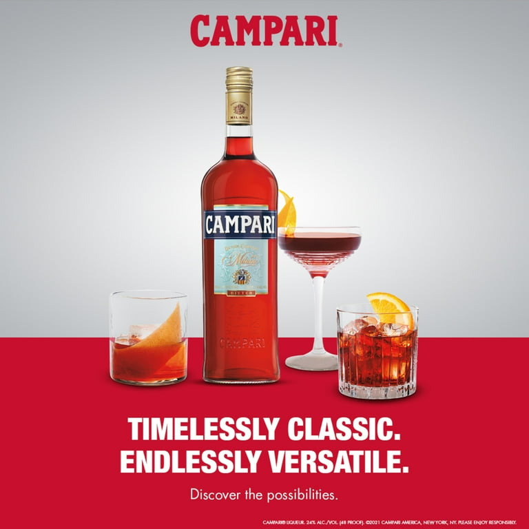 Campari, Aperitivo, 750 ml Bottle, 24% ABV, Italian bitter liqueur