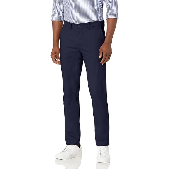 Tommy Hilfiger Mens Stretch Chino Pants in Slim Fit 40W x 32L Navy Blazer