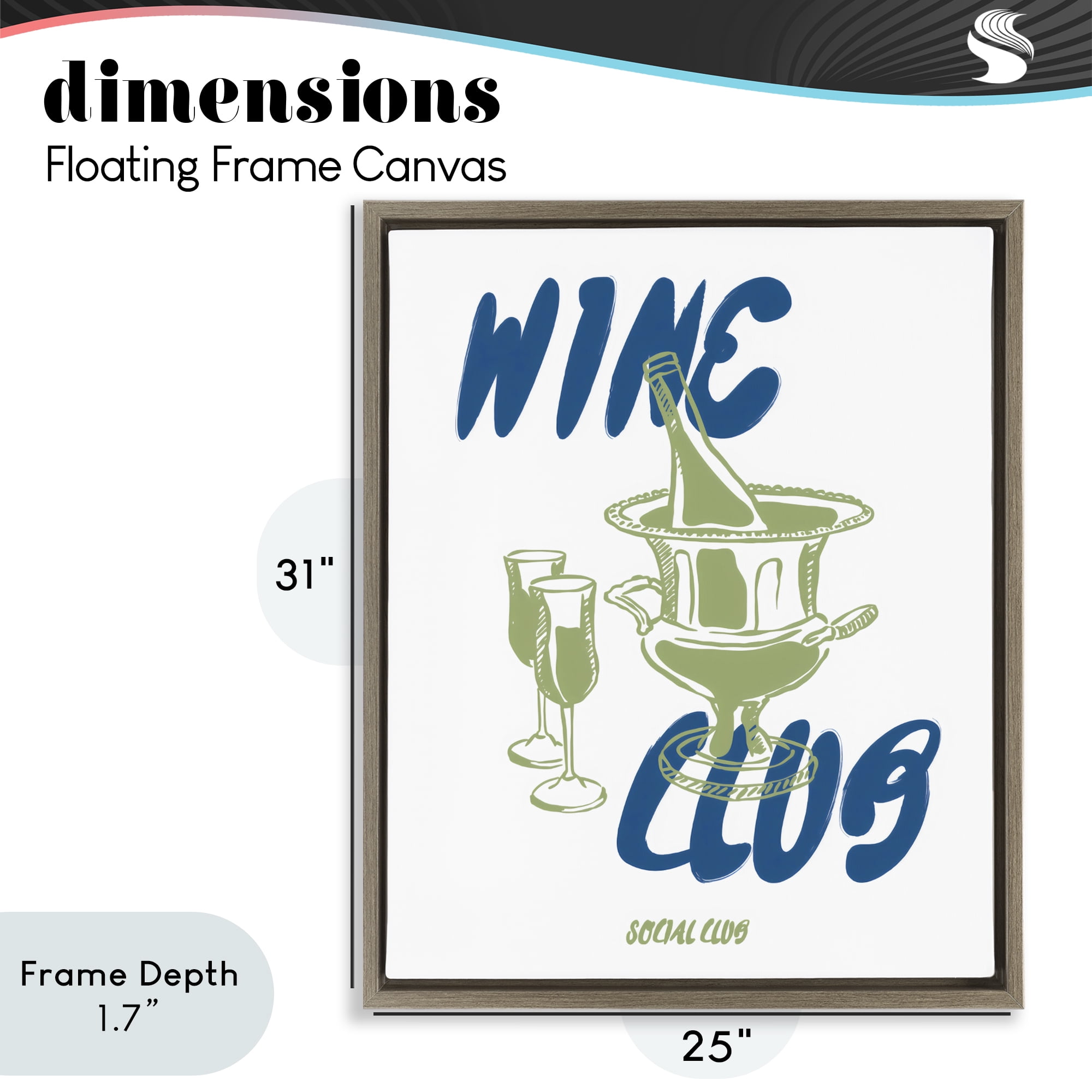 Stupell Industries Wine Club Social Evening Toast Brown Framed Floater Canvas Wall Art, design by The Prints Vibe