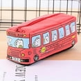thumbnail image 2 of Lksixu Cute Pencil Case, Large Capacity Canvas Bus Pencil Pouch with Zipper, Creative Vehicle Shape Stationery Organizer Portable Pencil Storage Bag Office Supplies, 2 of 4