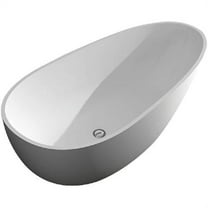 Transolid Marisol Grande 67"L x 33"W x 22"H Artificial Stone Freestanding Bathtub, White