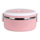 thumbnail image 1 of Thermal Lunch Box Stackable Hot Food Insulated Box 304 Stainless Steel Round Lunchbox Sealed Food ContainersMonolayer 304 Thickened ( Pink ), 1 of 4