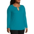 thumbnail image 3 of Just My Size Women's Plus Split Neck Long Sleeve Tee, 3 of 5