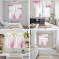 thumbnail image 6 of Marble Pink Kitchen Curtains Sets for Windows 36 Inch Length, Gold White Modern Gradient Ocean Wavy Ripple Rod Pocket Window Treatments Tier Curtains and Valances Set for Bedroom/Bathroom, 6 of 8