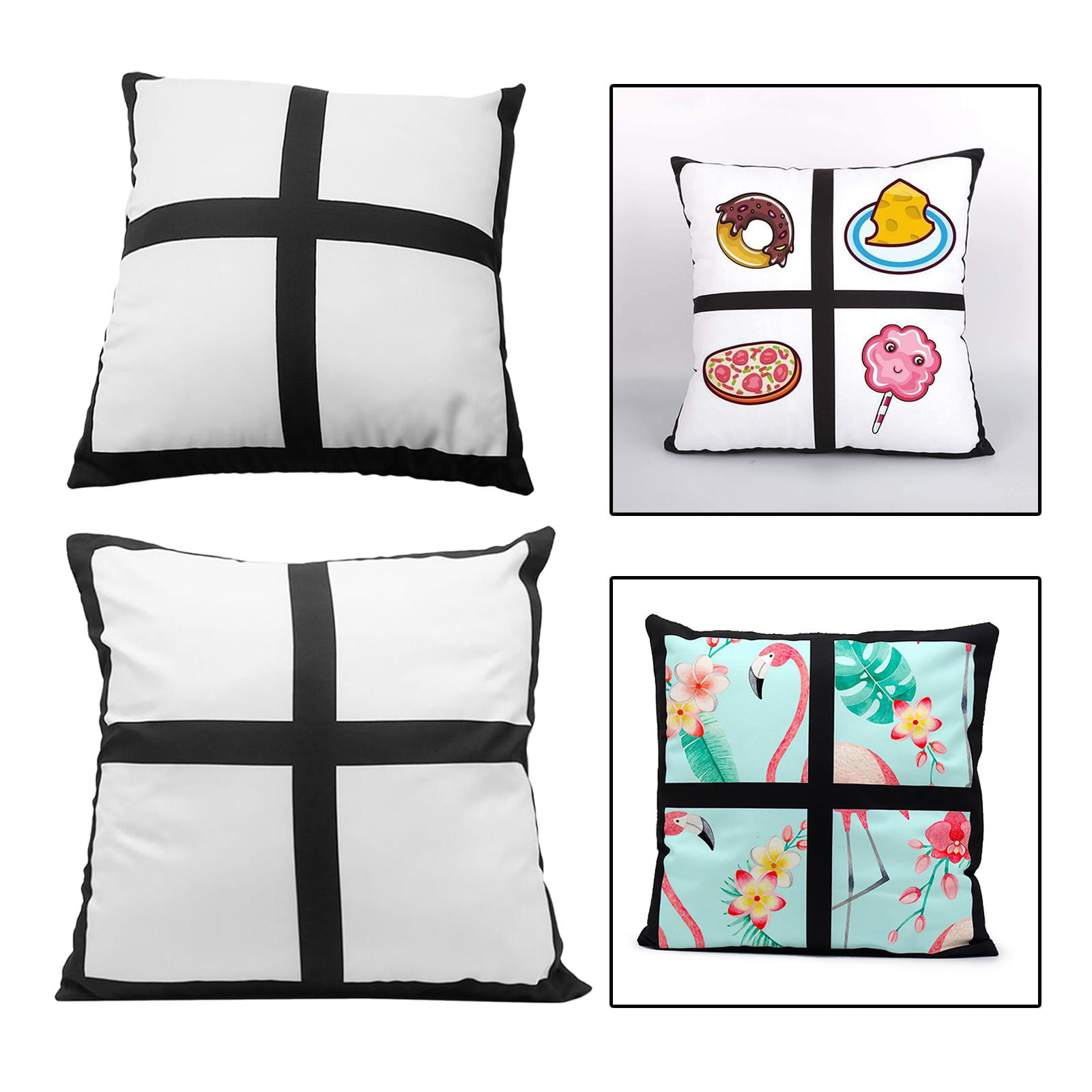 10pcs 15.75" 6 Grid Panel Section Photo Sublimation Blanks Cushion Pillow Cover 