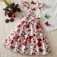 thumbnail image 5 of Zszcpp Summer Dresses For Girls 2025 Lovely Floral Prints Fly Sleeve Square Collar Suspenders Leisure Beach Princess Going Out Holiday Flower Girl Dresses, 5 of 9