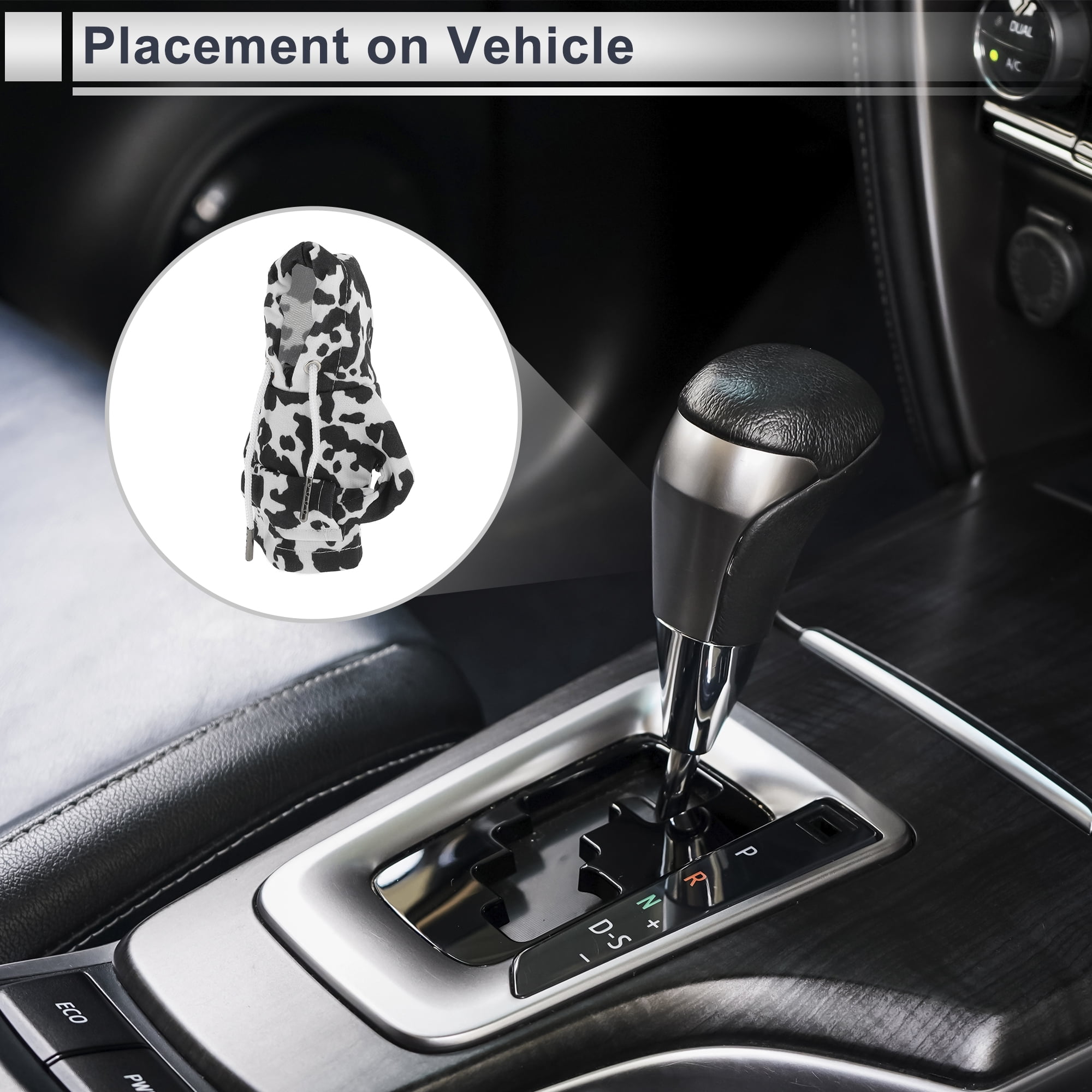 Unique Bargains Gear Shift Knob Cover Stick Shifting Handle Protector Cow Fabric