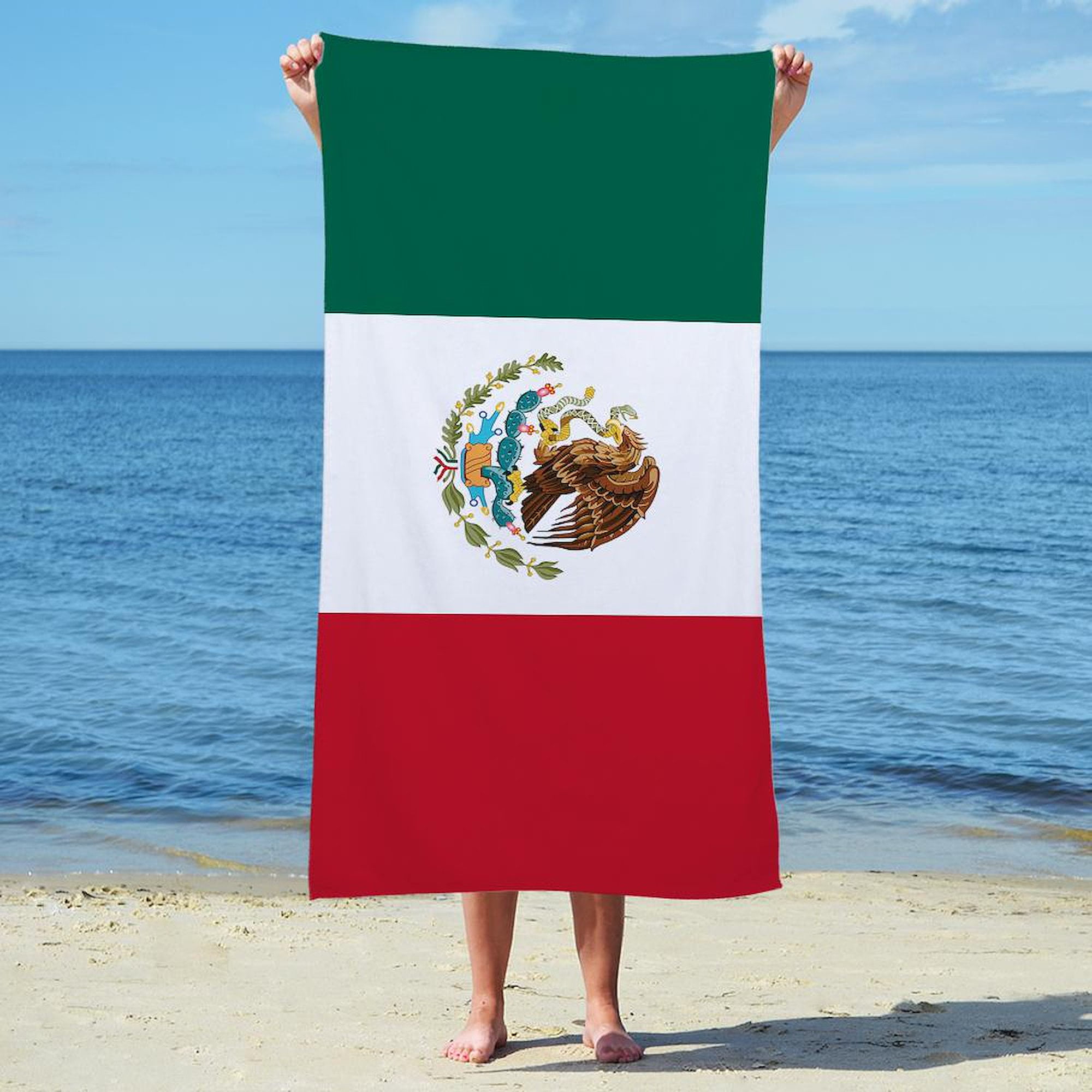 CafePress - Mexico Flag_Sb - Large Beach Towel, Soft 30"x60" Towel with Unique Design