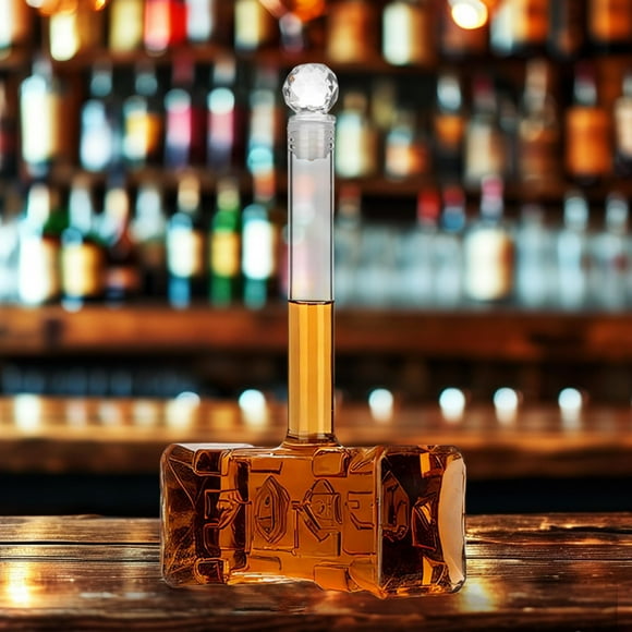 Sokhug Clearance Home 400ml Creatives High Borosilicate Glass Portable Whisky Spirits Bottle