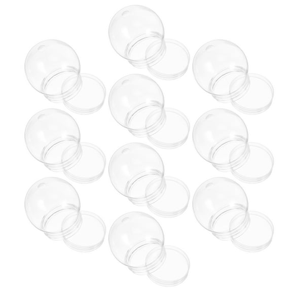 HAMPPLIES 10Pcs Snow Globe Christmas Diy Kit For Professionals Round Plastic
