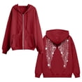thumbnail image 6 of Aihuaihua Women's Sparkly Sequin Angel Wings Hoodie Trendy Long Sleeve Hooded Sweatshirt Plus Size Baggy Sweat Shirt with Pocket (RD3,XXXL), 6 of 6