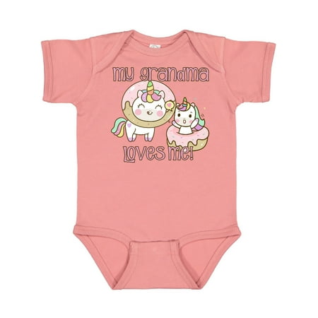

Inktastic My Grandma Loves Me Unicorns Gift Baby Boy or Baby Girl Bodysuit