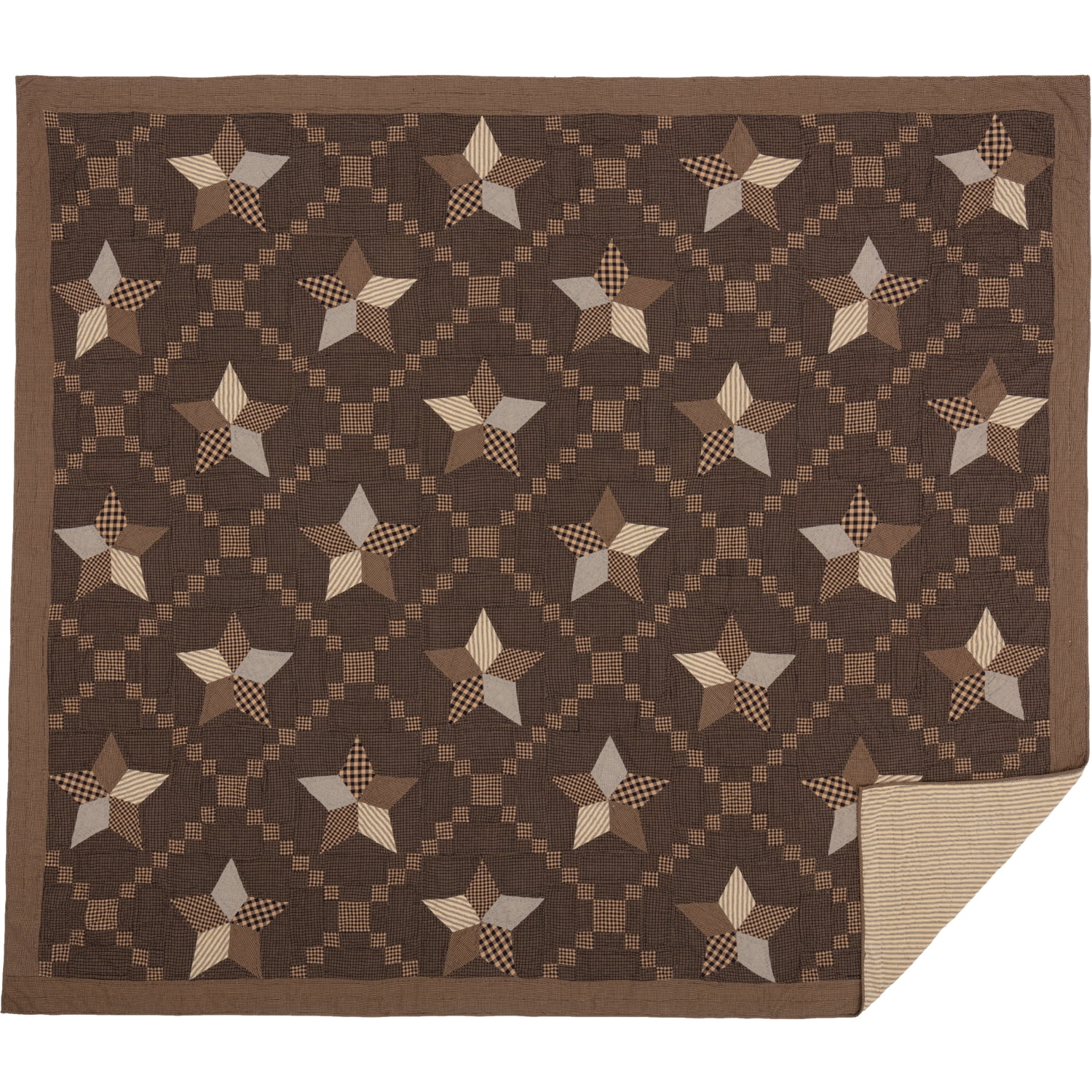 VHC Brands 9834 Farmhouse Star King Quilt 97x110
