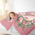 thumbnail image 4 of Homewish Pink Initial E Letter Bedding Comforter Set, Vintage Romantic Rose Twin Comforter Sets, Fashion Stripes Lines Reversible Bedding Set, Lightweight Room Decor, 2 Pieces, 4 of 8