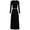 Black, variant on PRETTYGARDEN Women's Spring 2 Piece Outfits Dressy Casual Ribbed Knit Long Sleeve Crop Tops Maxi Flowy Skirts Matching Sets