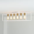 thumbnail image 5 of 38" 6-Light Farmhouse White Rectangle Cage Close to Ceiling Light for Living Dining Room, 5 of 6