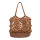 thumbnail image 2 of Bolsos de hombro de playa de verano Bolso de mano tejido para mujer ahuecado para viajes (caqui) Sywqhk Para Estrenar, 2 of 8