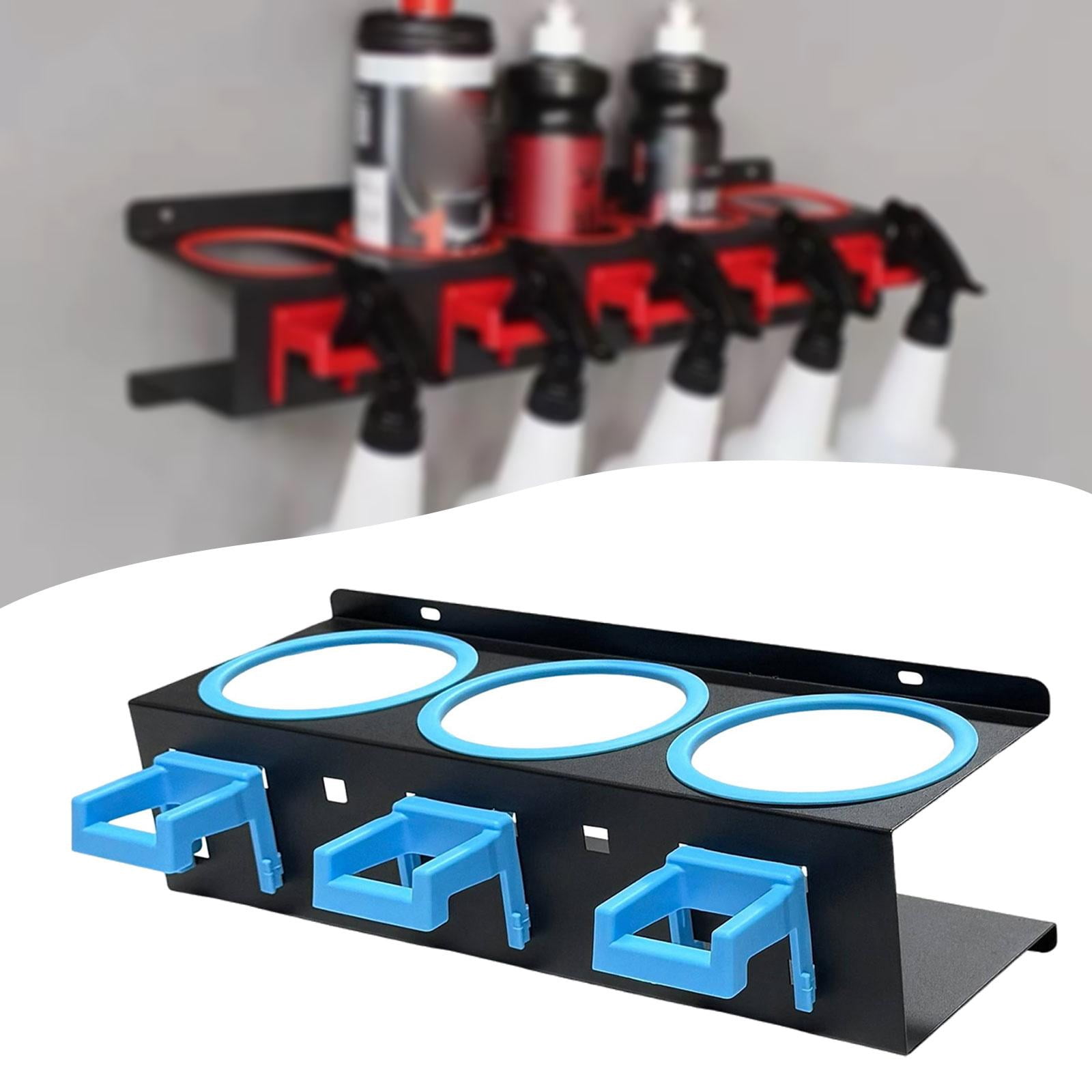 QSTDGVPW Spray Bottle Holder Car Wash Tool Organizer Simple Installation Multi Functional blue 3 holes