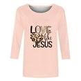 thumbnail image 5 of HOMBOM 3/4 Sleeve Easter Tops Women Pink Casual Tops LOVE LIKE JESUS Crew Neck Womens Tops Clearance Under $5 XXL, 5 of 5