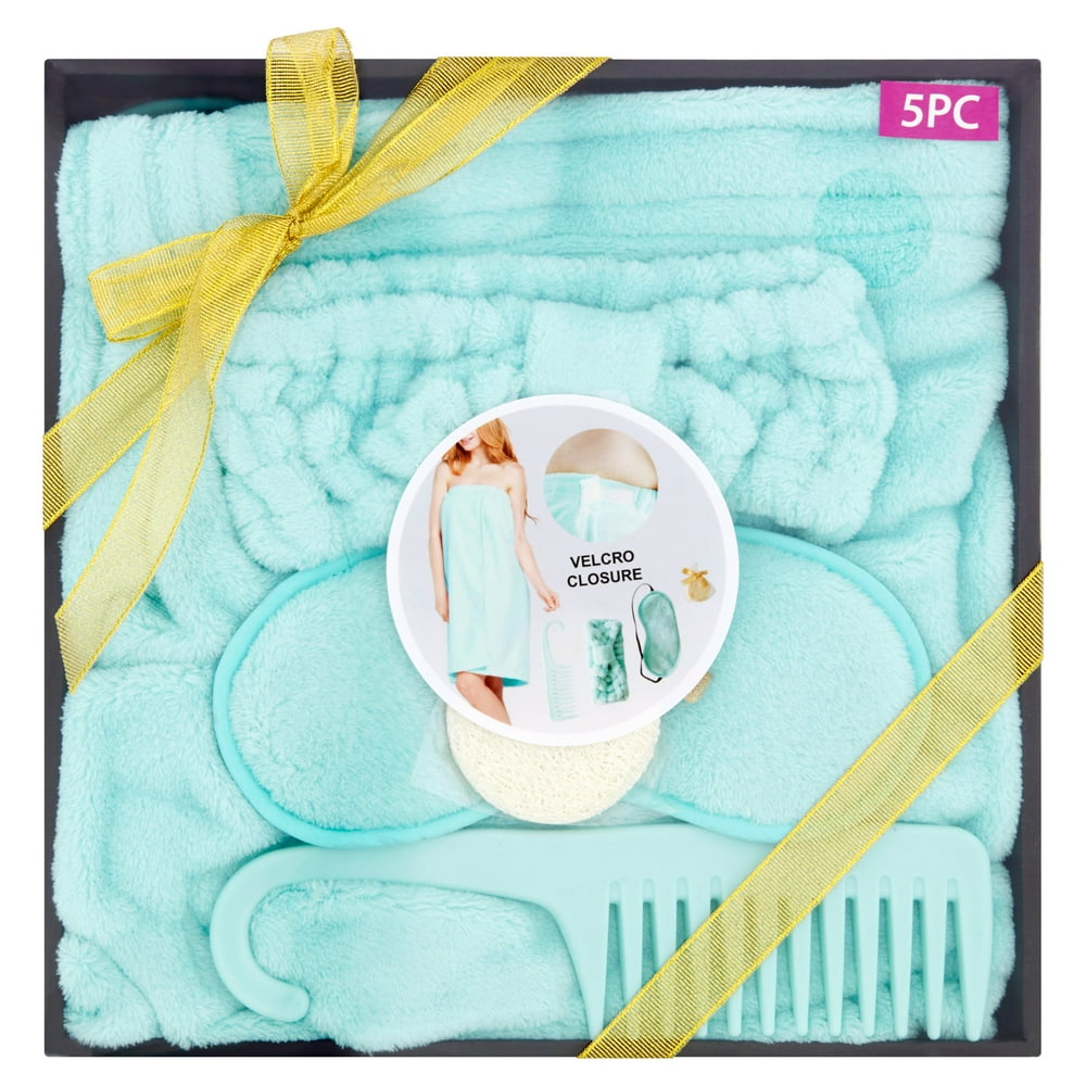 Essential Designs Bath Robe Spa Gift Set, Teal, 5 pcs