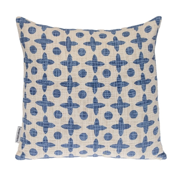 Nassau Collection Abstract Square Cotton Throw Pillow - 18" - Yellow and Beige