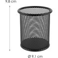 thumbnail image 1 of Porta bolígrafos de metal con forma de copa multifuncional de malla metálica de alambre redondo para bolígrafo de diámetro 85 mm, color negro, 1 of 4