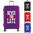 thumbnail image 2 of Luggage Cover Suitcase Protector Never Too Late Letter Thicker Elastic Dust Cover for 18-32 Inch Trolley Case Travel Accessories black L, 2 of 6