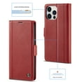 thumbnail image 5 of Allytechgroup Flip Case for iPhone 13 Pro with Credit Card Slot, RFID Blocking PU Leather Wallet Phone Case with Kickstand Shockproof Full Body Protective for iPhone 13 Pro, Red, 5 of 6