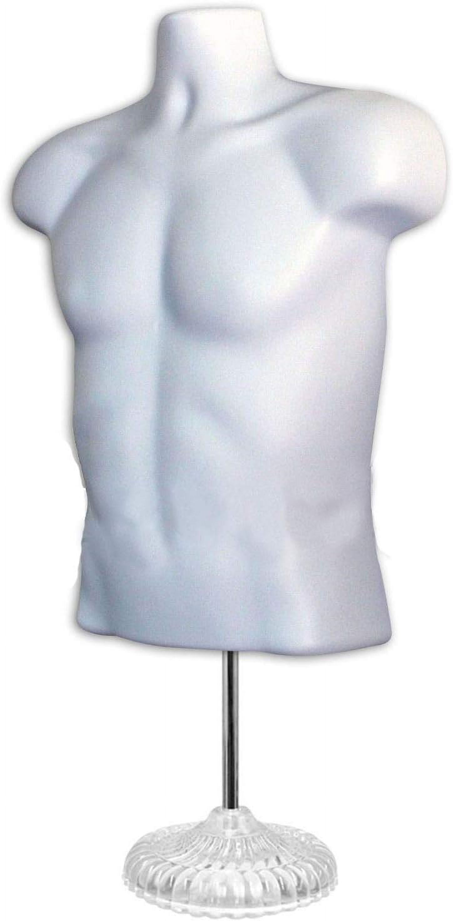 Male Female Dress Form Mannequin Body Torsos with One Stand (White) and 2 Hangers