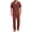 WineRed, variant on GENTS BLISS Men 2 Piece Set Linen Outfit Casual Short Sleeve Button Down Shirt and Linen Pants