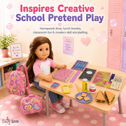 Emily Rose 18-inch Doll 18-Piece School Backpack and Lunch Accessories Gift Set