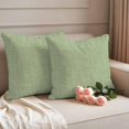 thumbnail image 2 of Vintage Sage Green Outdoor Pillow Covers, Waterproof Decorative Throw Pillowcases Set of 2, Farmhouse Retro Beige Solid Color Couch Cushion Cases with Zipper for Outside Patio Garden Sofa 16"x16", 2 of 9