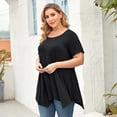thumbnail image 4 of New Women's Solid Color Blouse Swing Tunic Tops Loose Fit Comfy Flattering T Shirt, 4 of 6
