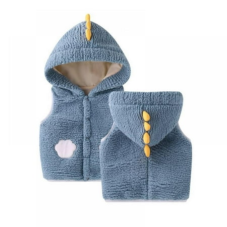 

Apocaly Baby Imitation Lamb Velvet Vest Warm Toddlers Cartoon Hooded Vest Jacket Winter 6M-3T