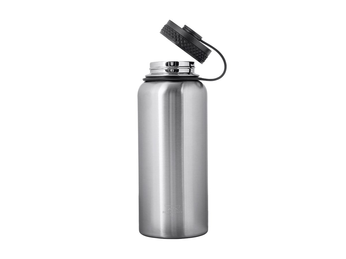 SweatProof Monoprice Vacuum Sealed Wide Mouth Water Bottle 32oz White Insulated | BPA Free Hot and Cold Pure Outdoor Collection