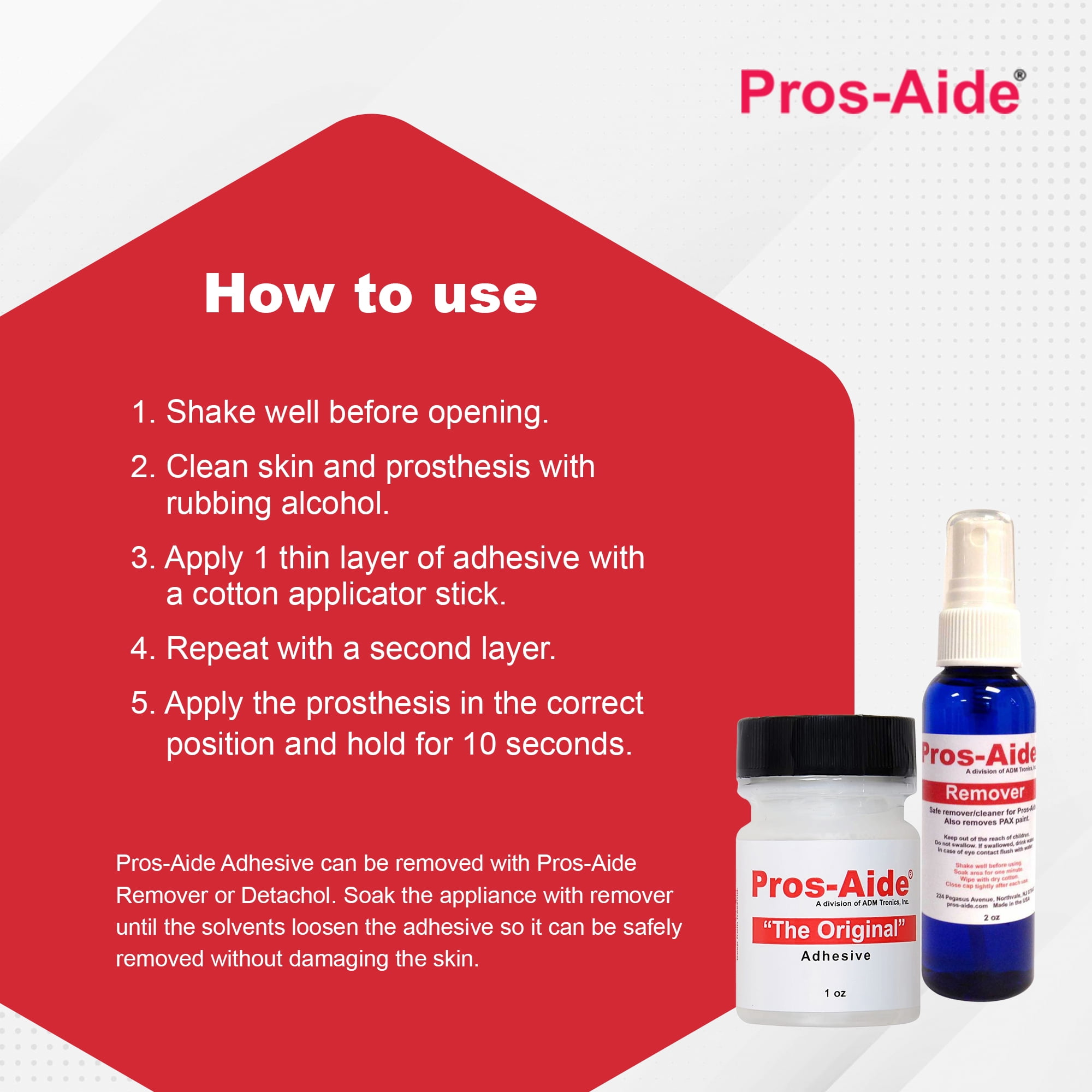 Pros-Aide The Original Adhesive 2 oz, Pros-aide Cream 0.5 oz
