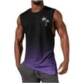 thumbnail image 1 of Hombres Moda Casual sin Mangas Gradación Impresión Suéter Cuello Redondo Tanque Deportivo, 1 of 4
