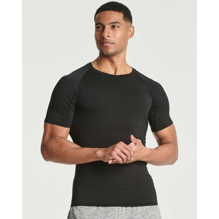 Real Essentials: 4 Pack Men's Big & Tall Short Sleeve Compression