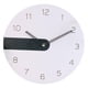 thumbnail image 2 of Reloj de pared redondo silencioso con pilas, sin marco, con puntero de madera, moderno negro, 2 of 8