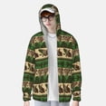 thumbnail image 2 of Rocae Dark Green Vintage Corn Pattern Breathable Sun Protection Hoodie Quick-Dry Lightweight Long Sleeve Hoodie Unisex Running Sports Shirt-X-Large, 2 of 7