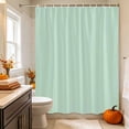 thumbnail image 2 of Pure Pale Green Shower Curtain, Waterproof Shower Curtains for Bathroom, Modern Solid Color Minimalist Art Washable Fabric Bathtub Curtain Set Bath Decor with 12 Hooks 72"x78", 2 of 8